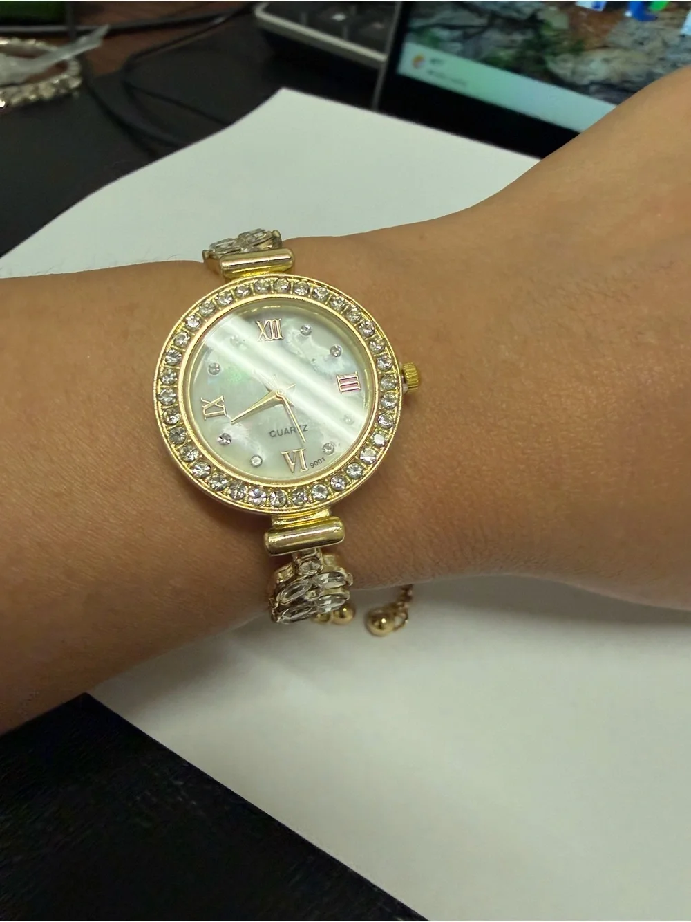 Gold Crystal-Accent Women's Watch - Gold Tone